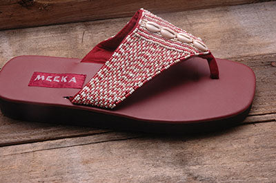 Shell Sandal - Burgundy - Sizes 6-7 - SALE