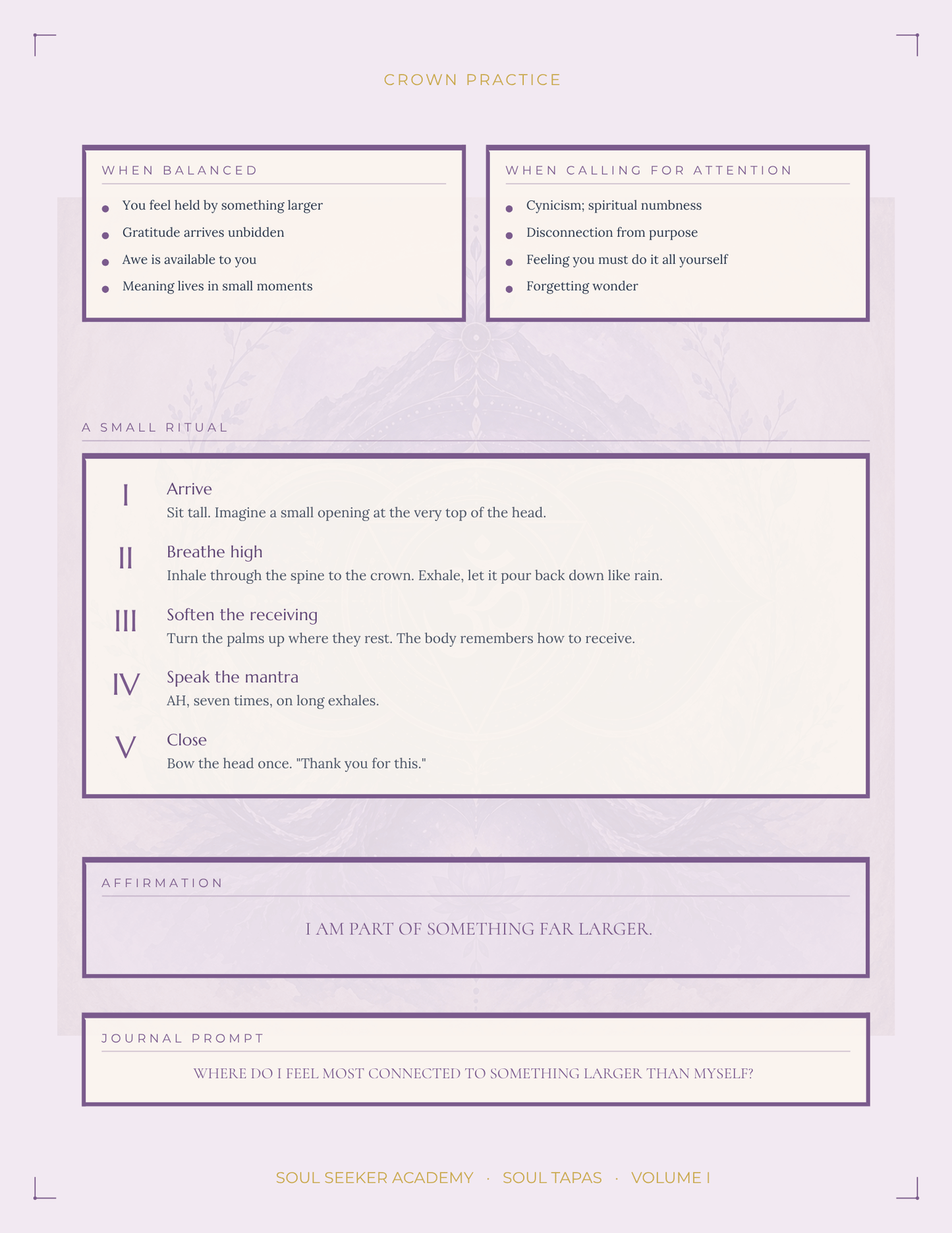 Soul Tapas Volume One — The Seven Chakras
