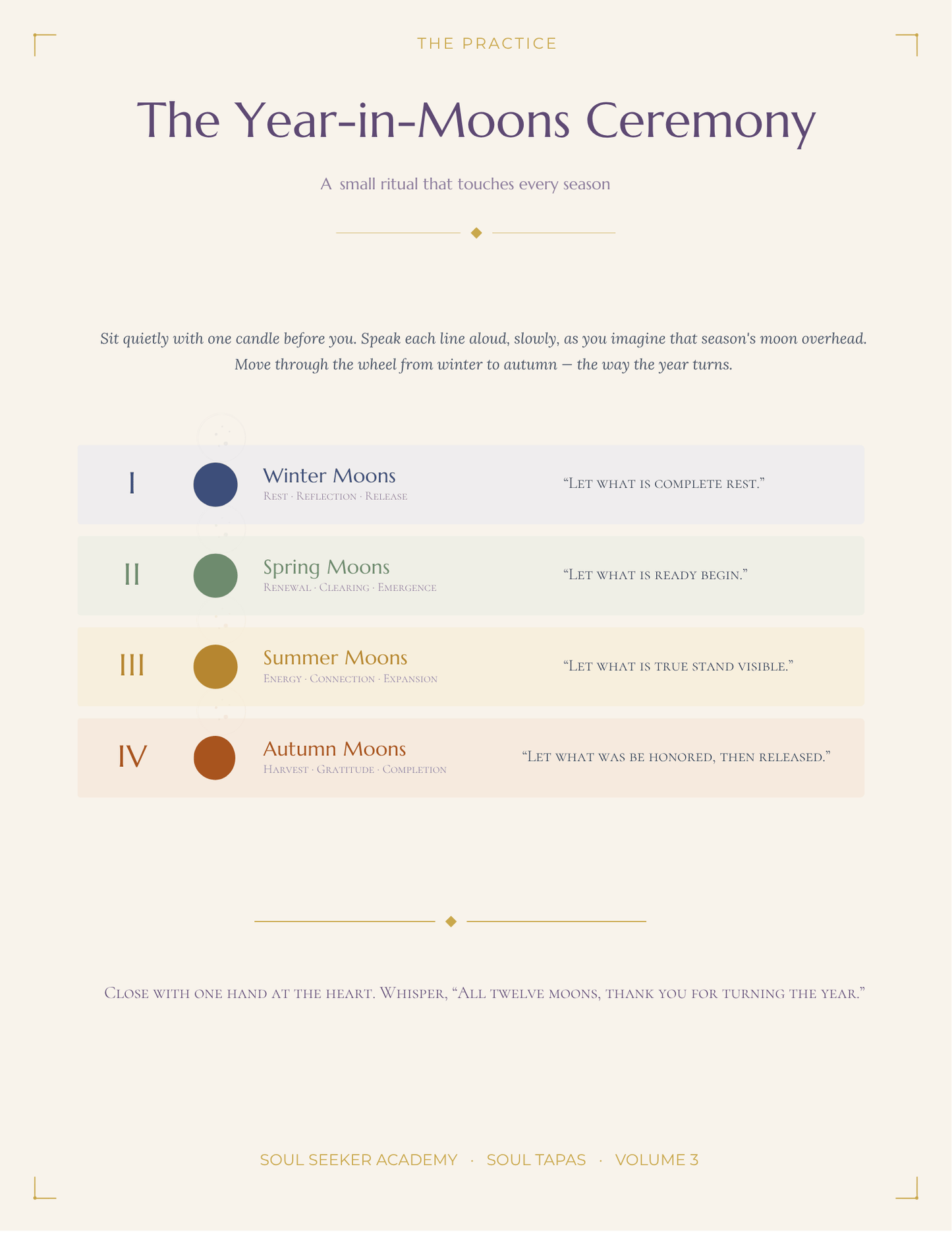Soul Tapas Volume Three — The Twelve Moons