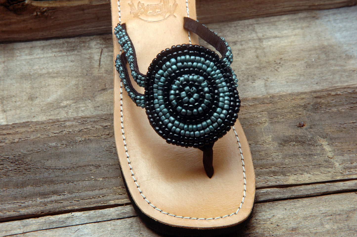 Ashley Sandal - Black/Turquoise- Sizes 7 SALE