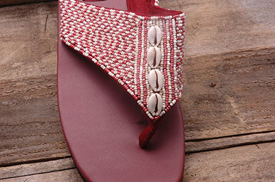 Shell Sandal - Burgundy - Sizes 6-7 - SALE